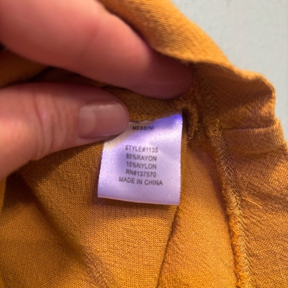 ⭐️ 3/$21 ⭐️ Messini High Waist Mustard Tie-Belt Shorts Size S​ - Picture 3 of 8
